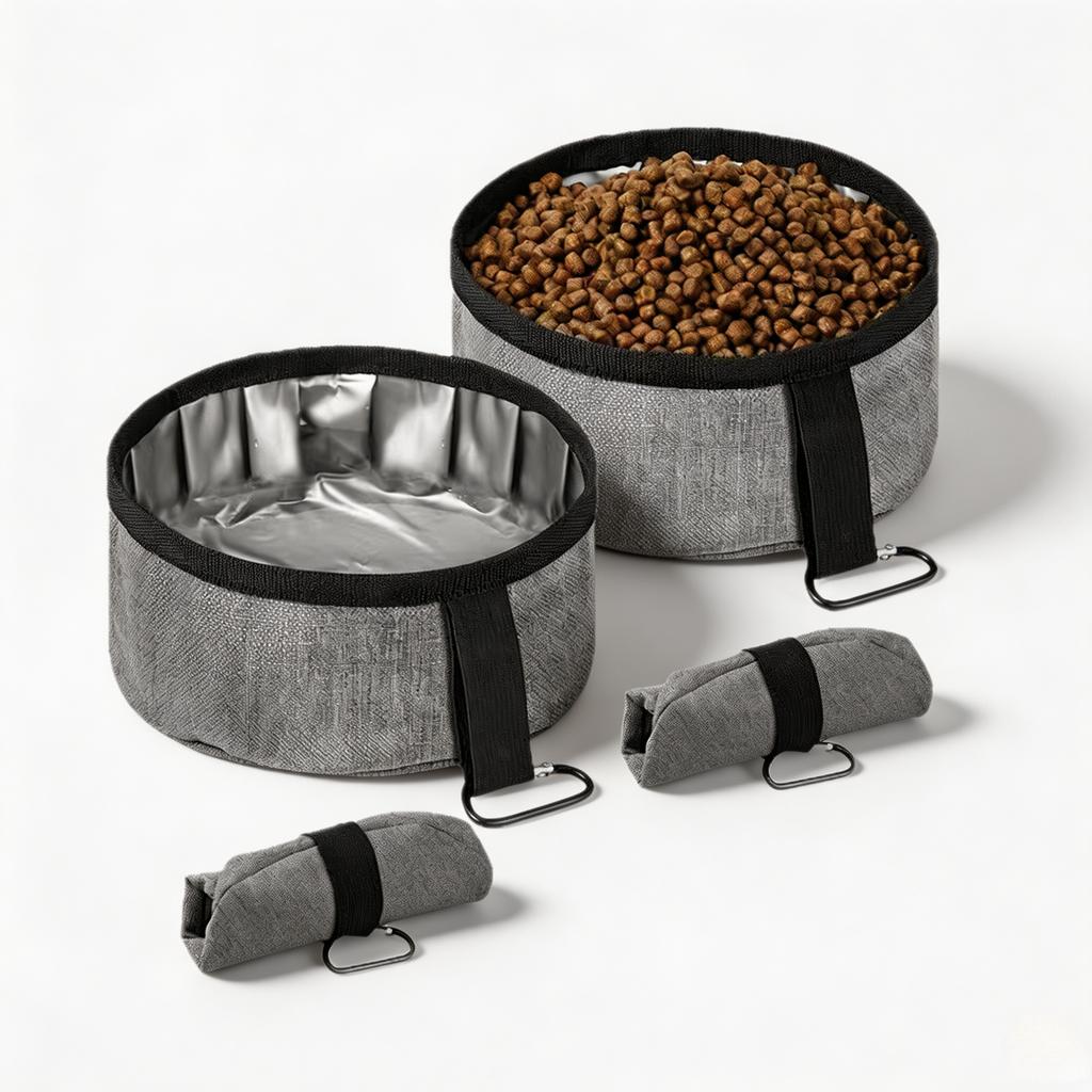 Outdoor portable folding pet bowl