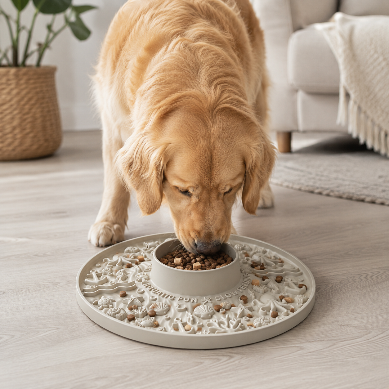 Decorative silicone slow eating mat