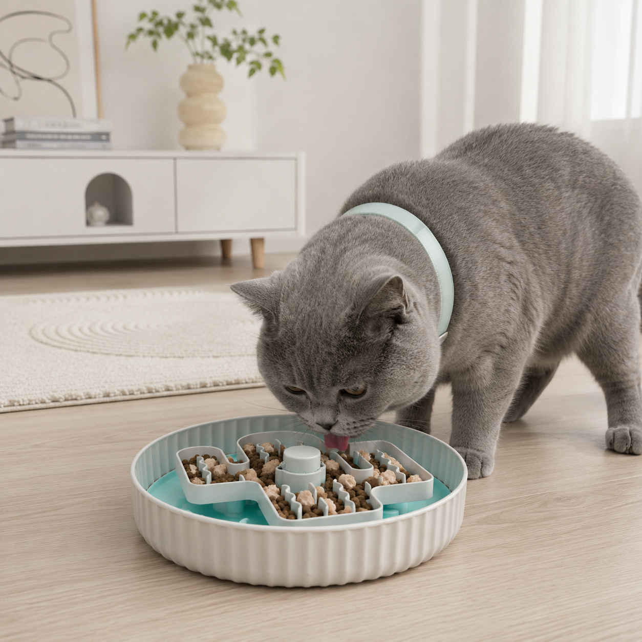 Rotating slow food bowl