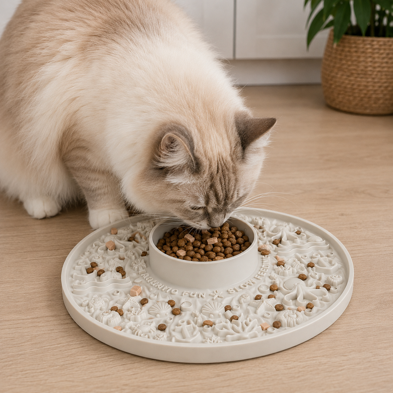 Decorative silicone slow eating mat