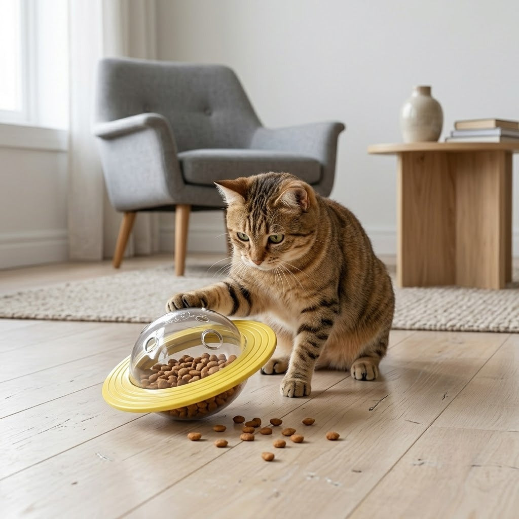 Disc-shaped food-dispensing puzzle toy